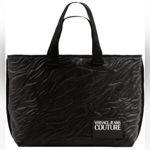 Versace Jeans Couture Black Textured Tote